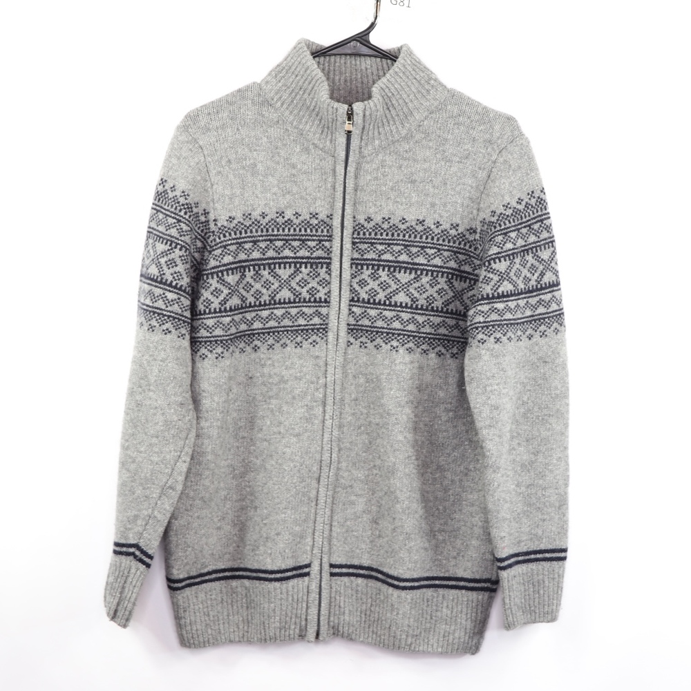 Lorenzo Magni Mens Small Full Zip Sweater Gray